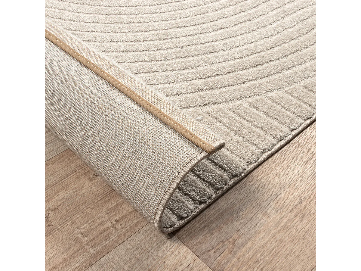 Tapete Everest Moderno 3D Alto-Baixo - Bege - 80 x 150 cm