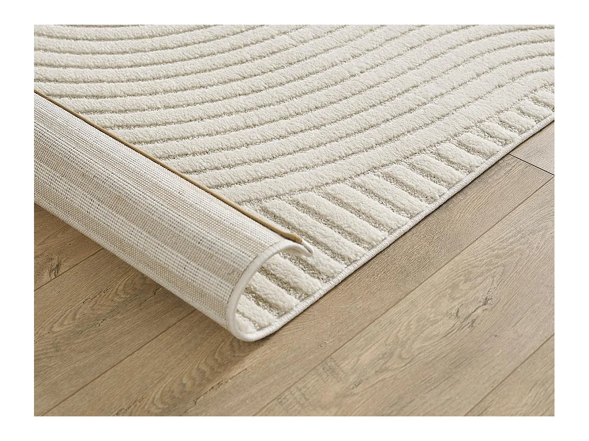 Tapis Everest moderne effet haut-bas 3D - Crème - 120 x 170 cm