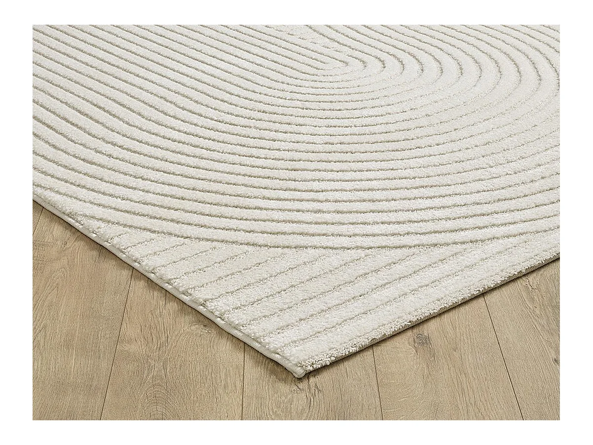 Tapis Everest moderne effet haut-bas 3D - Crème - 120 x 170 cm