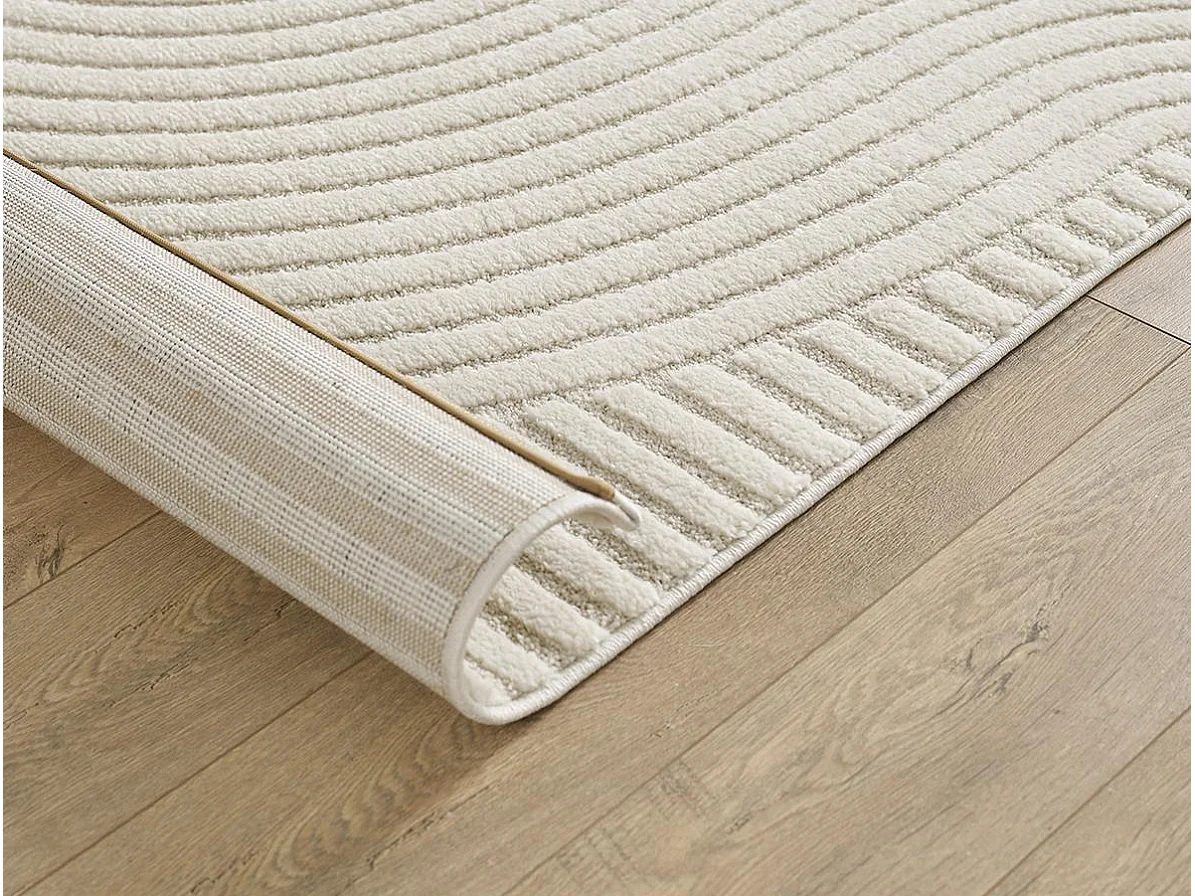 Tapis Everest moderne effet haut-bas 3D - Crème - 120 x 170 cm