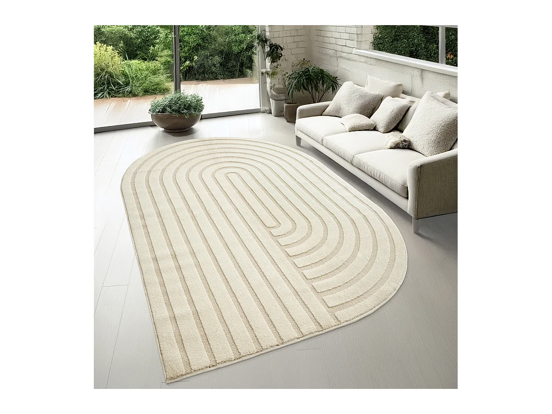 Tapis Everest moderne shape - Crème - 160 x 230 cm