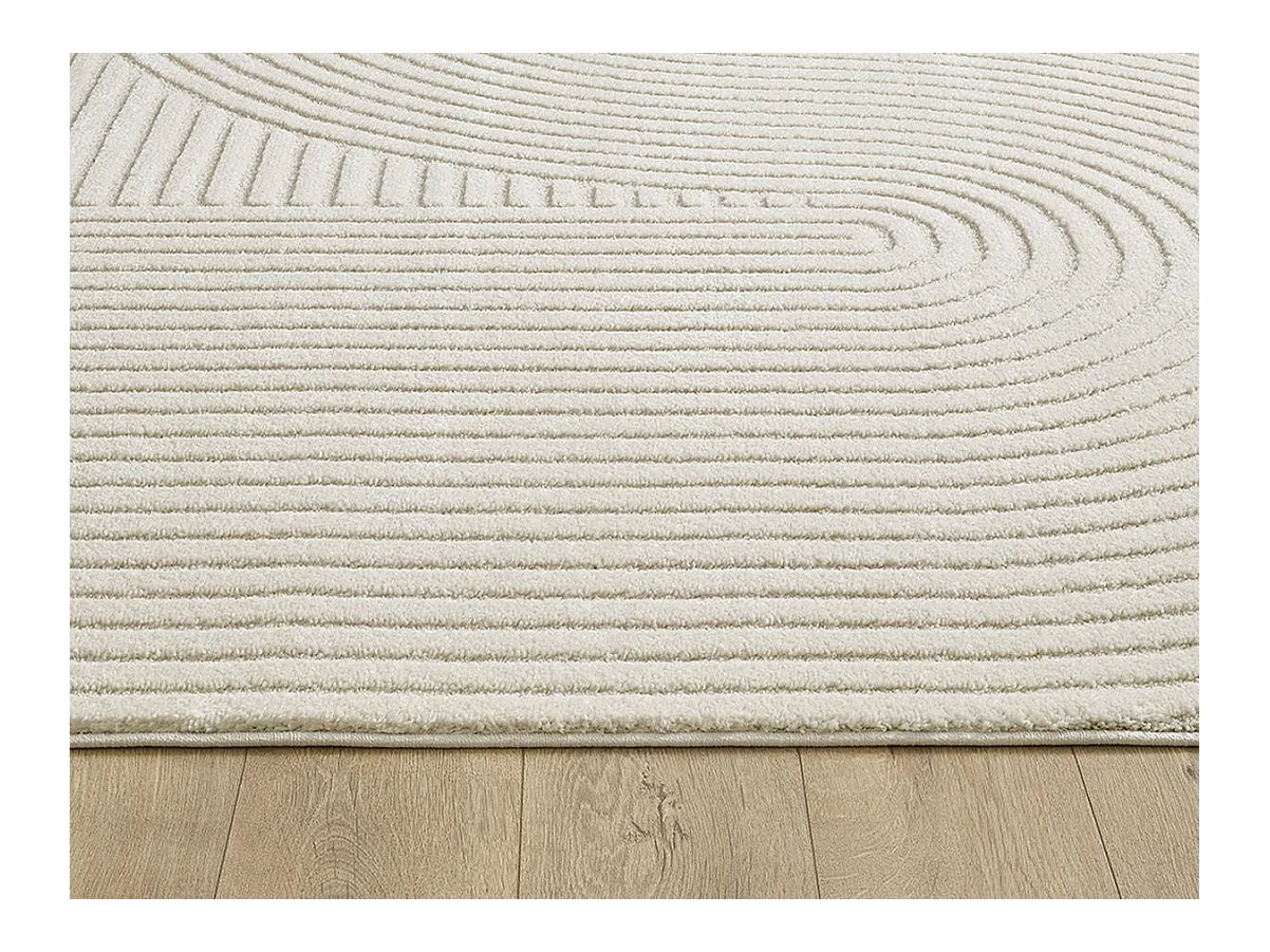 Tapis Everest moderne effet haut-bas 3D - Crème - 200 x 290 cm