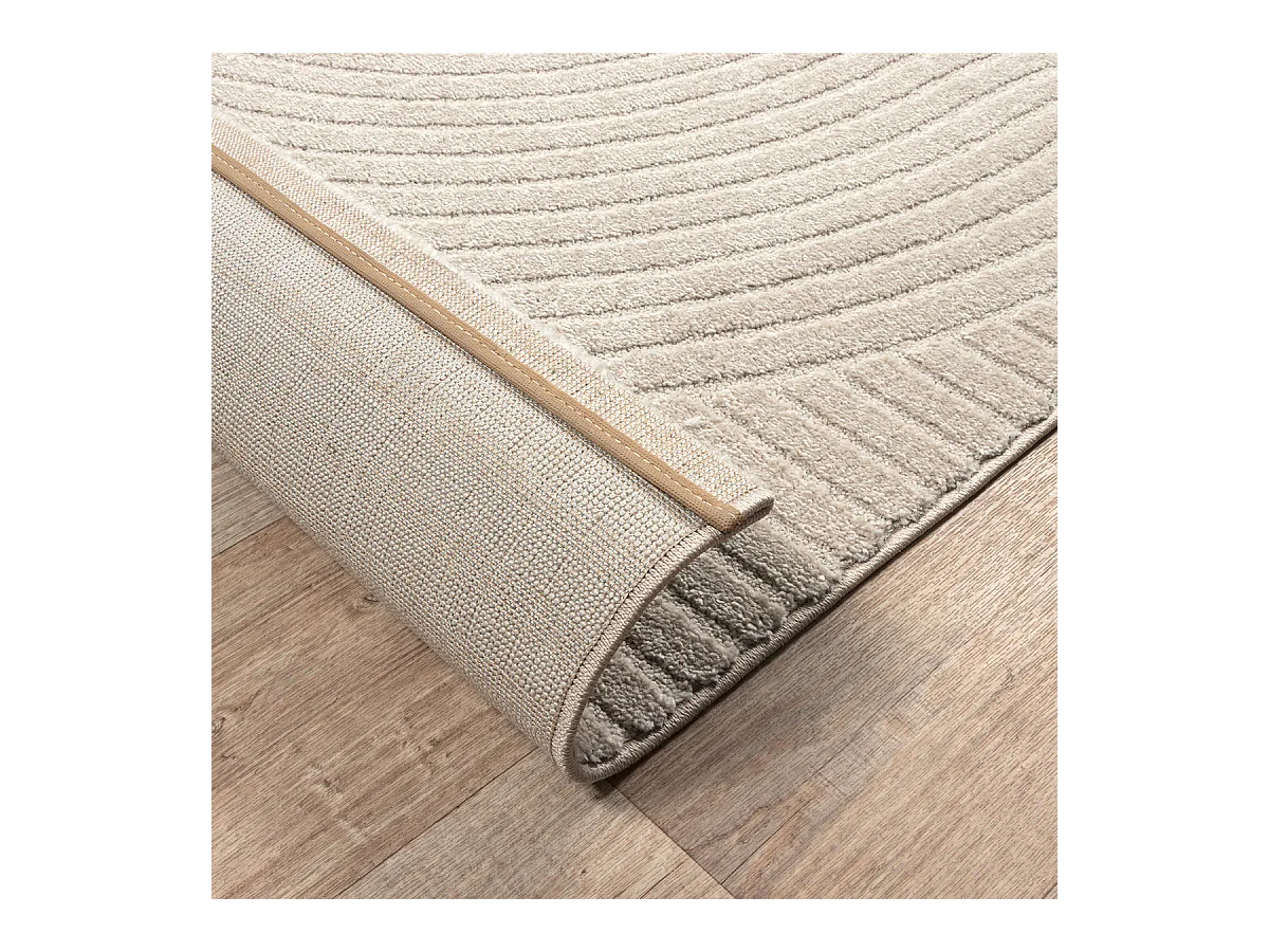 Tapis Everest moderne effet haut-bas 3D - Beige - 80 x 300 cm