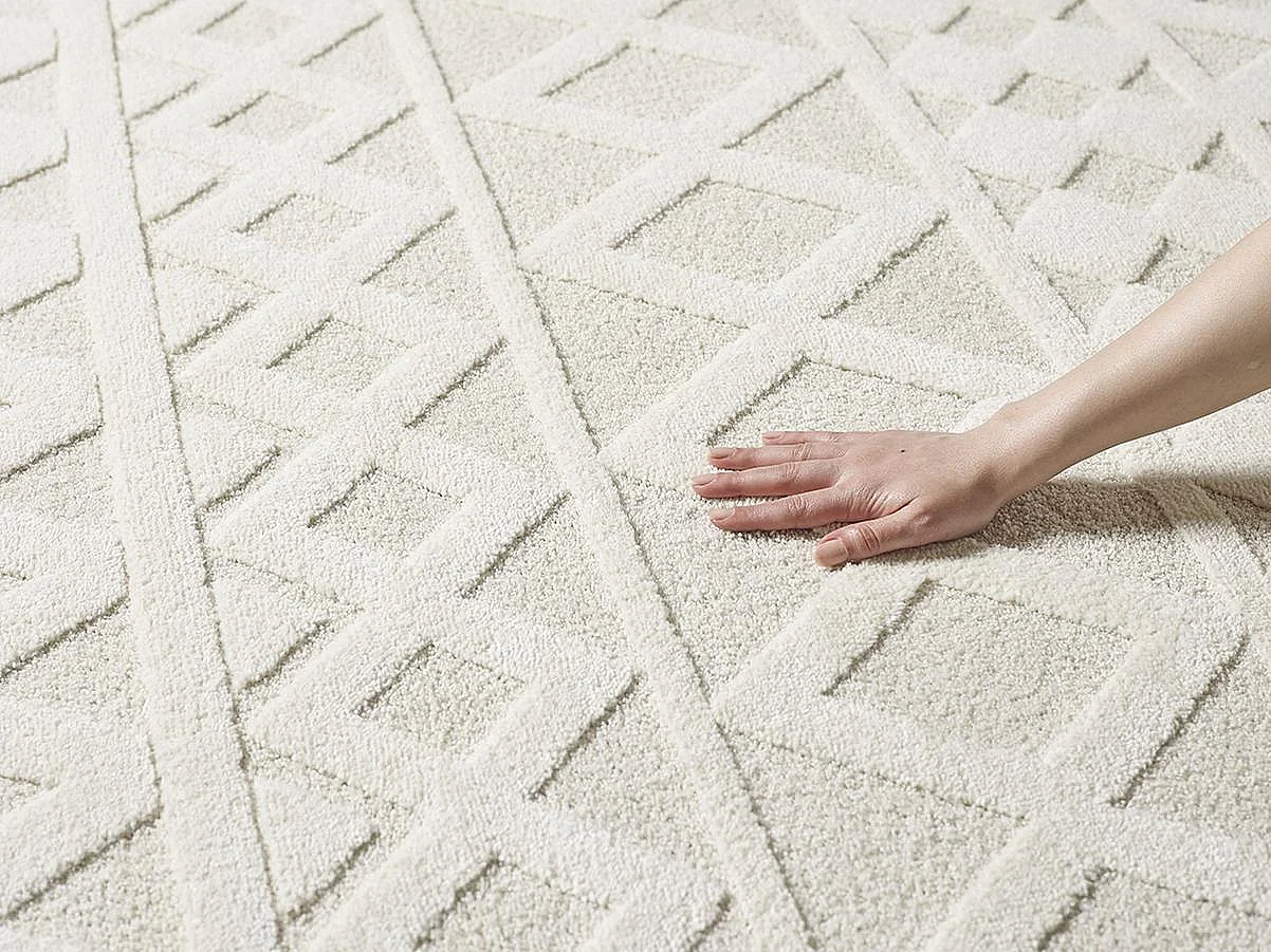 Tapis Everest moderne losange - Crème - 80 x 300 cm