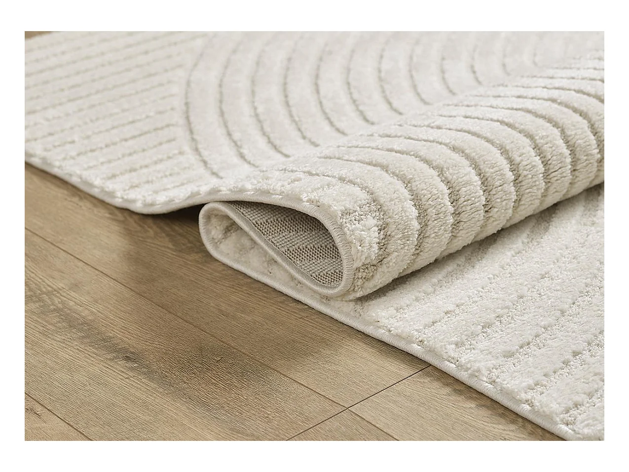 Tapis Everest moderne effet haut-bas 3D - Crème - 160 x 230 cm