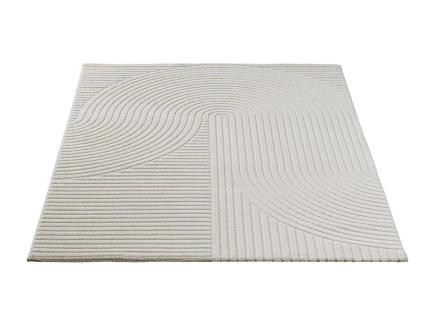 Tapis Everest moderne effet haut-bas 3D - Crème - 160 x 230 cm