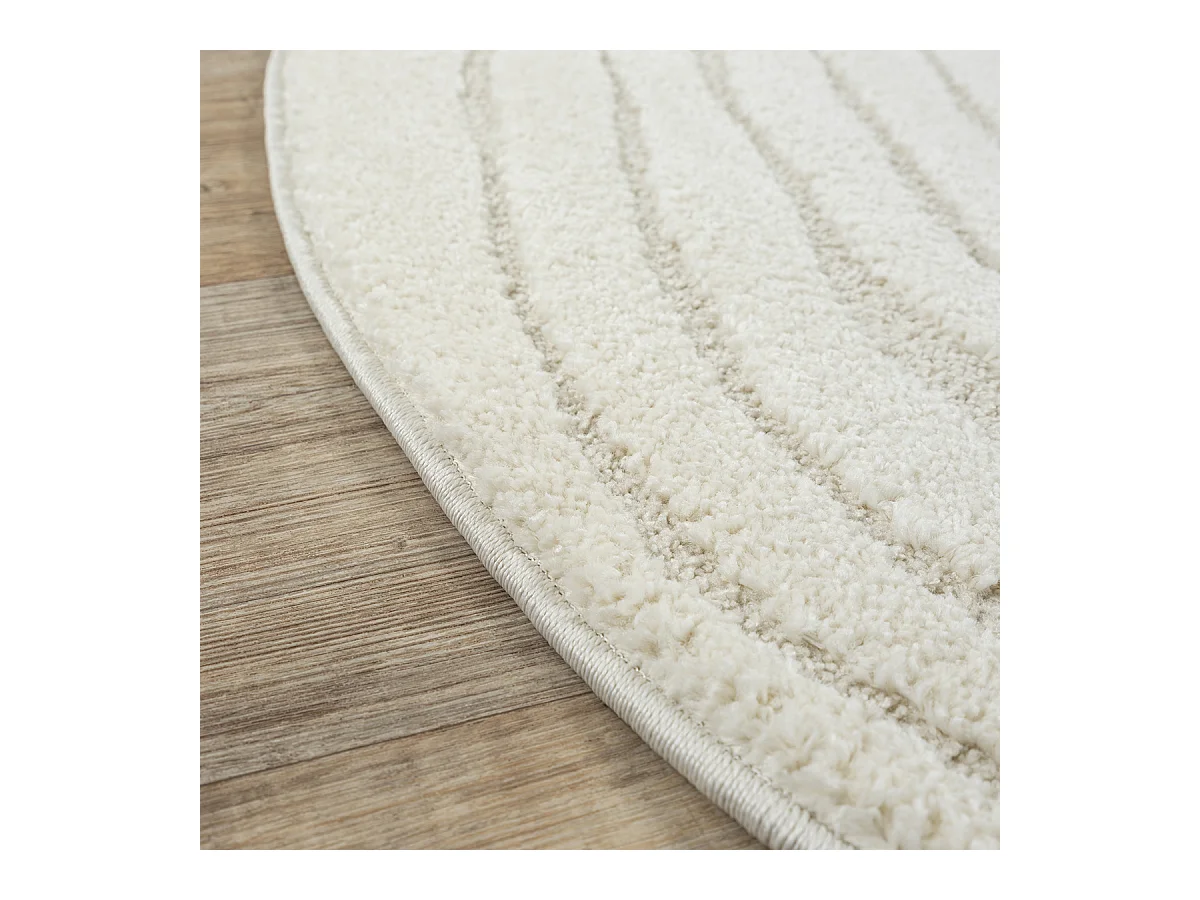 Tapis Everest moderne effet 3D - Crème - 120 cm Ronde