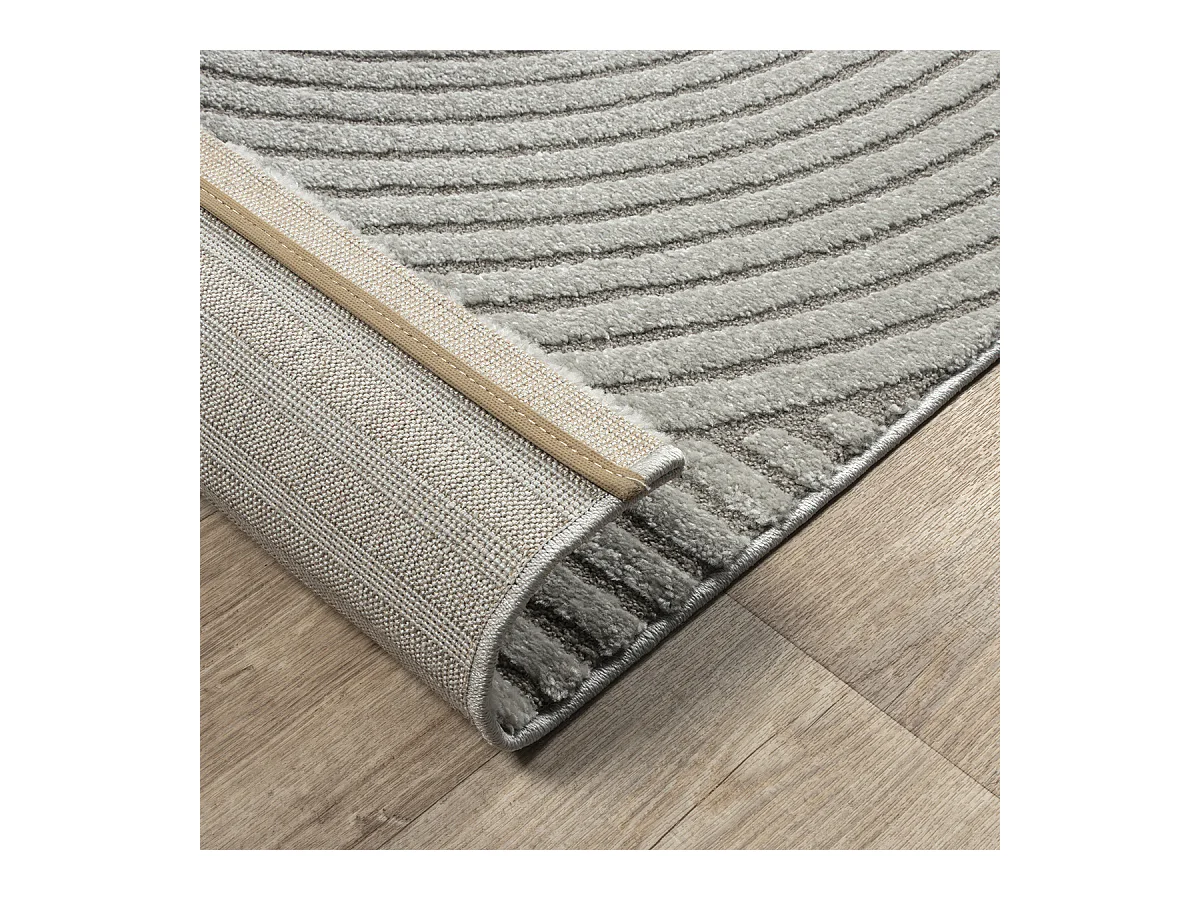 Tapis Everest moderne effet haut-bas 3D - Gris - 80 x 300 cm