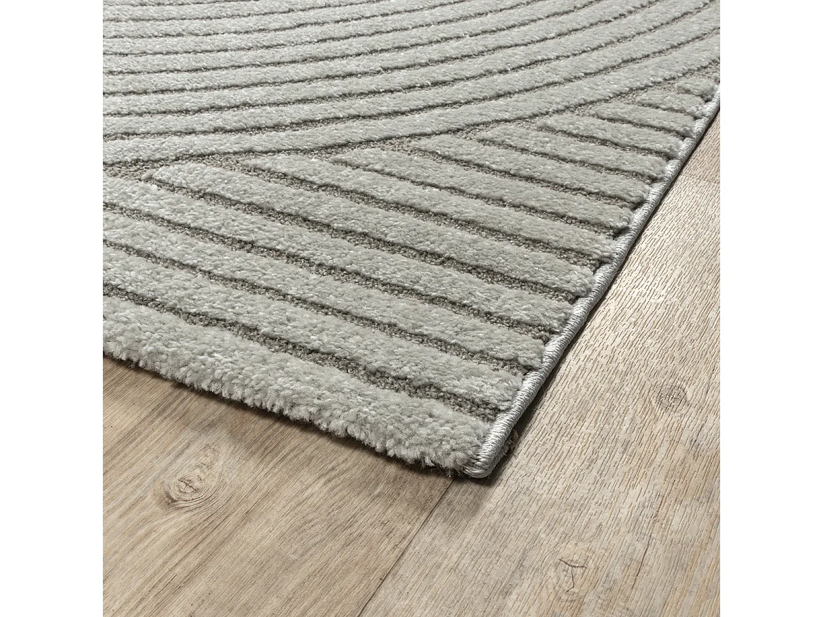 Tapis Everest moderne effet haut-bas 3D - Gris - 80 x 300 cm