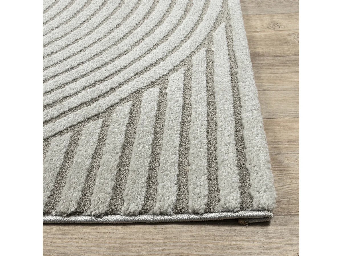 Tapis Everest moderne effet haut-bas 3D - Gris - 80 x 300 cm