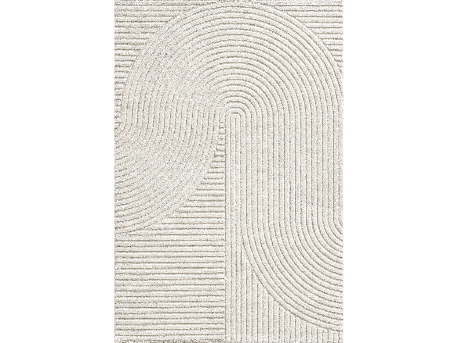 Tapis Everest moderne effet haut-bas 3D - Crème - 80 x 300 cm