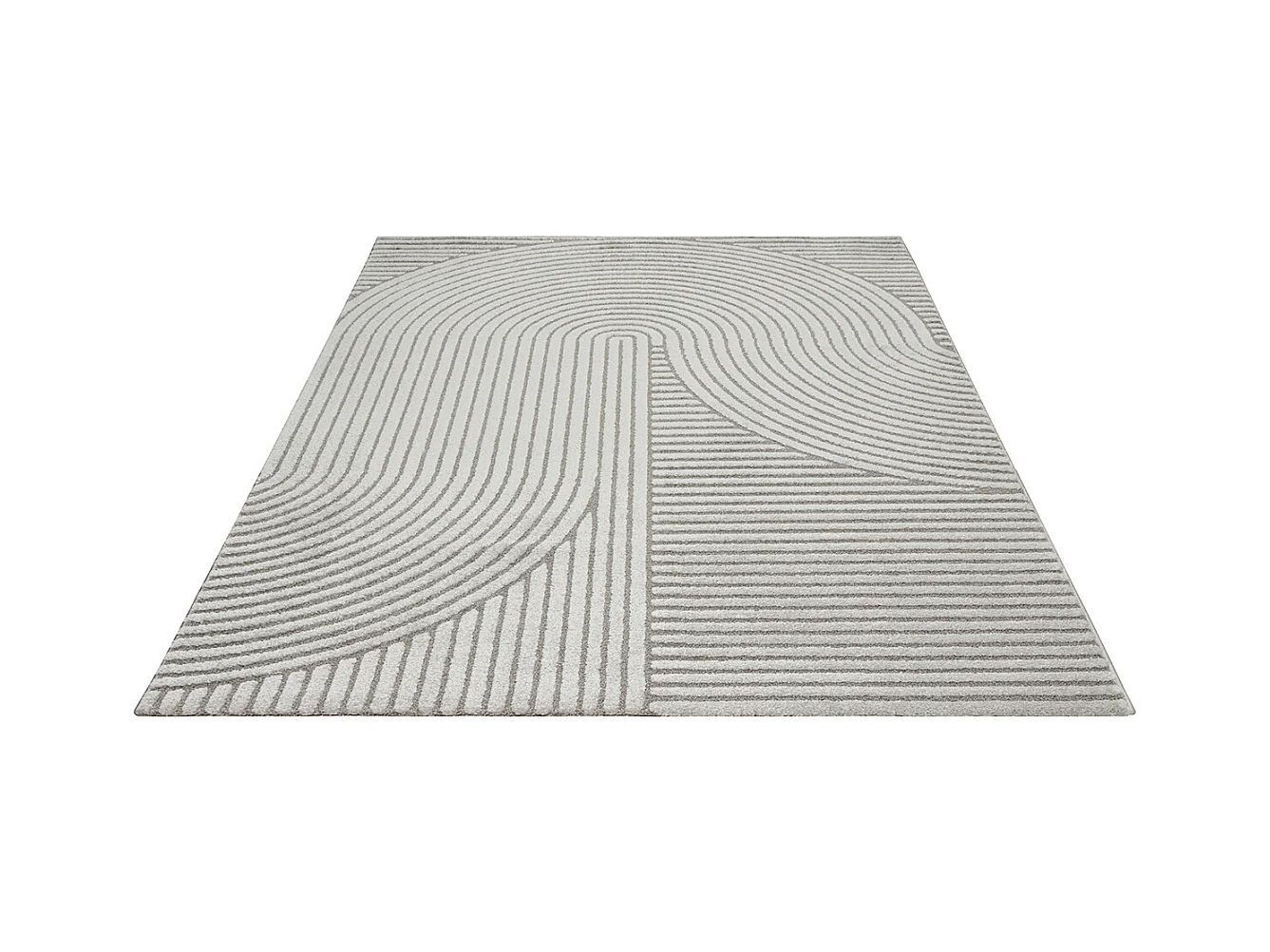Tapis Everest moderne effet haut-bas 3D - Gris - 200 x 290 cm