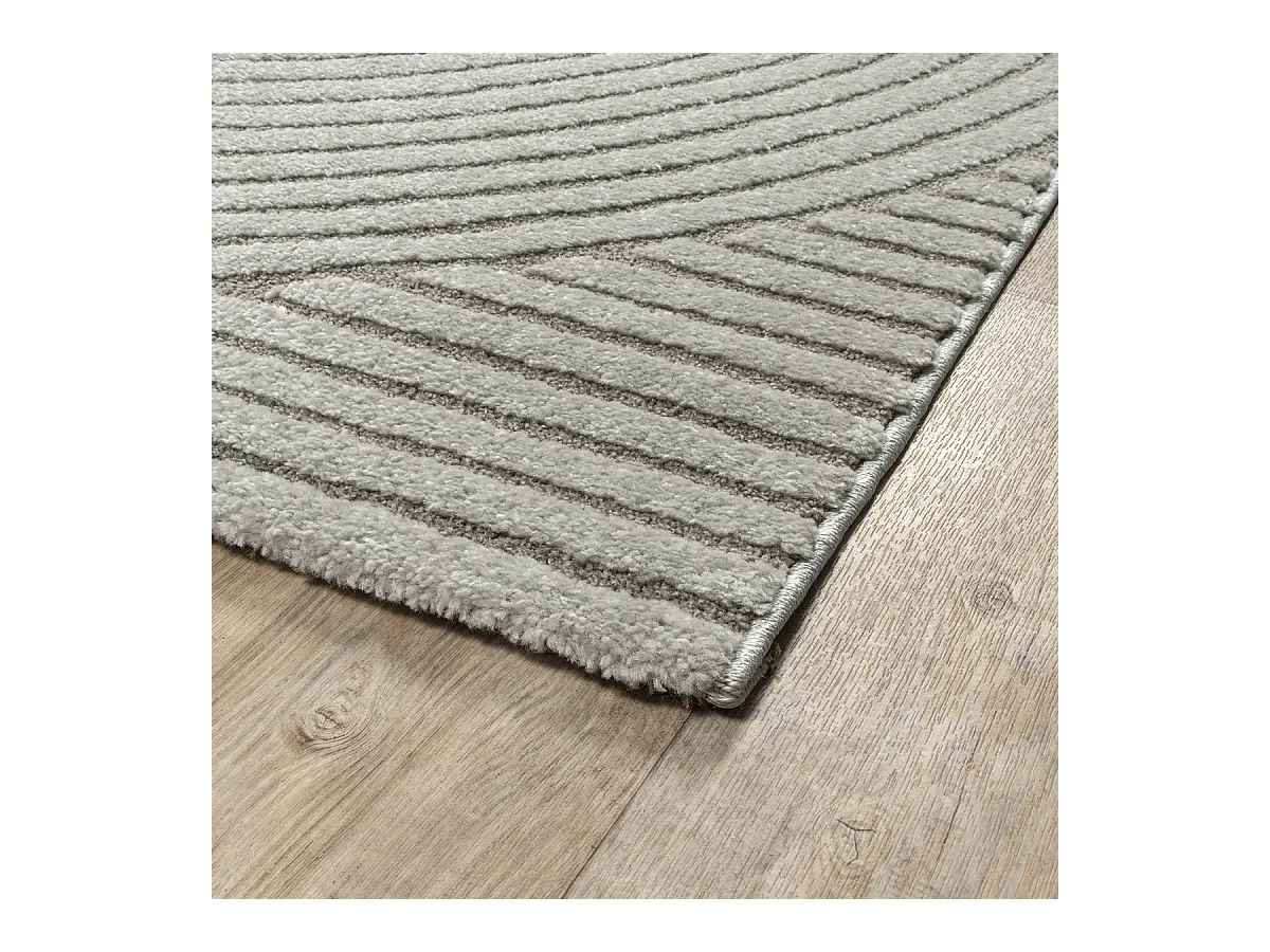 Tapis Everest moderne effet haut-bas 3D - Gris - 200 x 290 cm