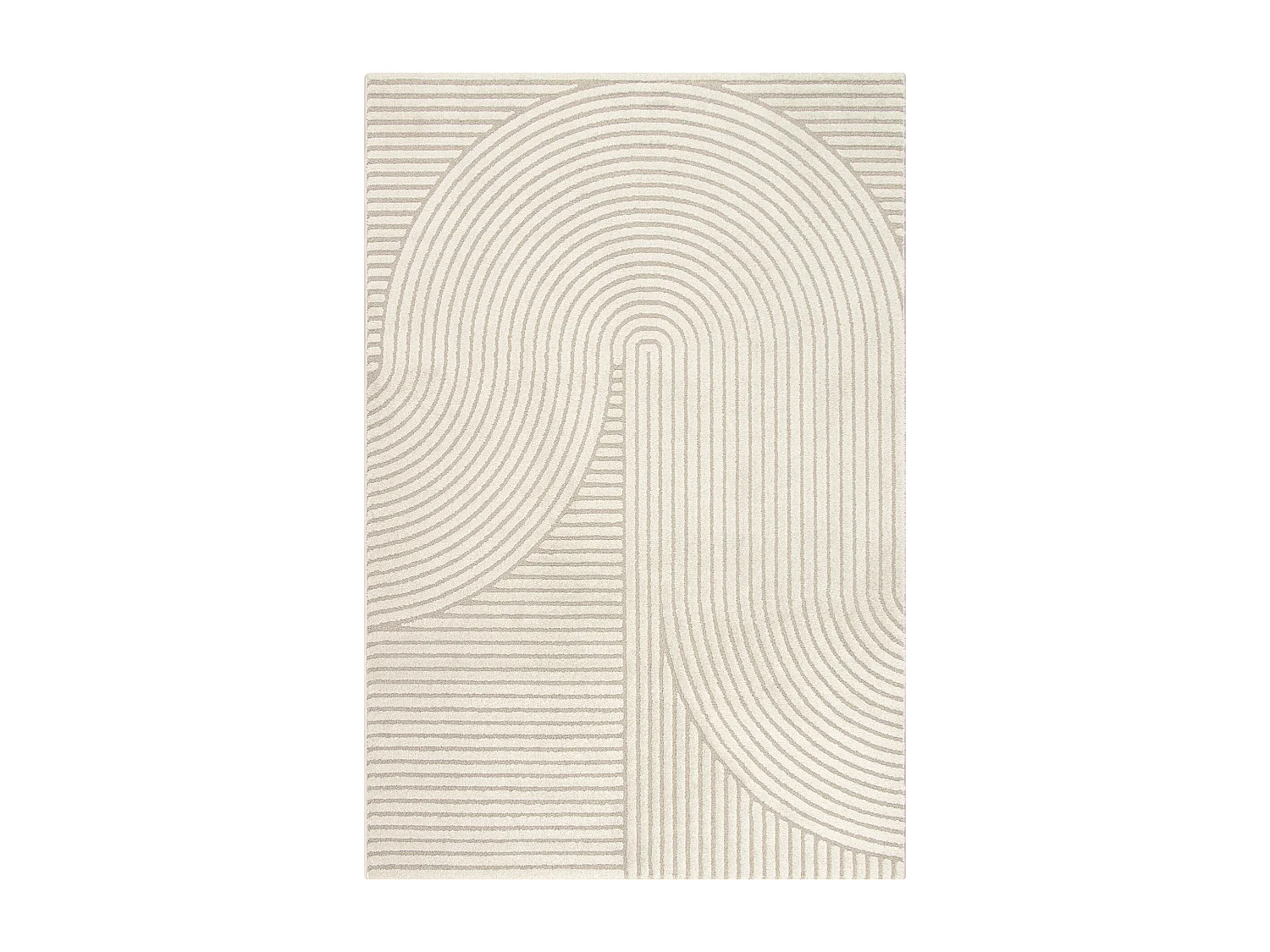 Tapis Everest moderne effet haut-bas 3D - Beige - 200 x 290 cm