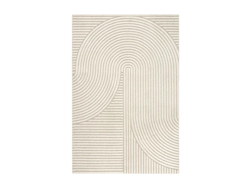 Tappeto moderno Everest 3D alto-basso - Beige - 200 x 290 cm