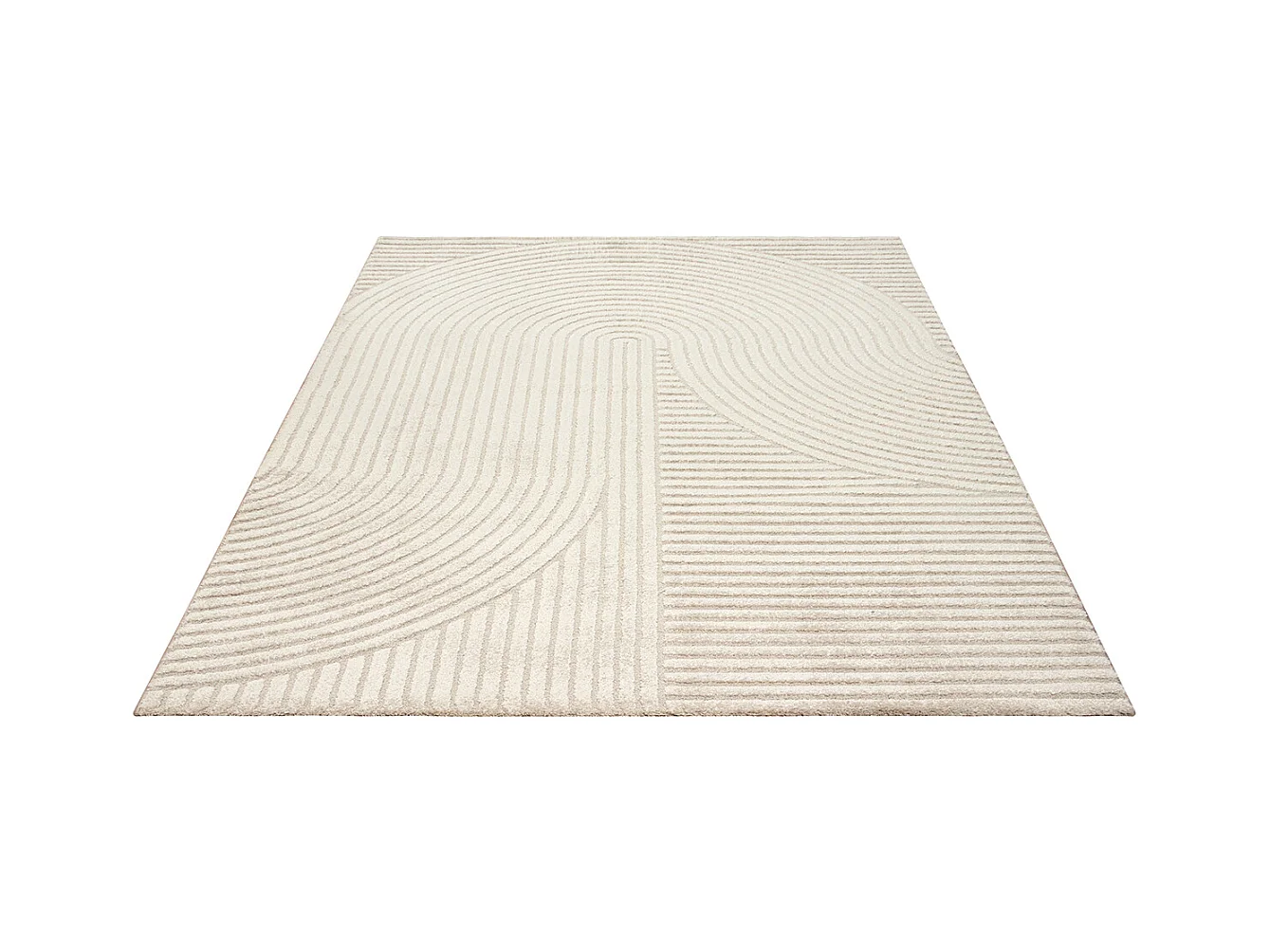 Tapis Everest moderne effet haut-bas 3D - Beige - 120 x 170 cm