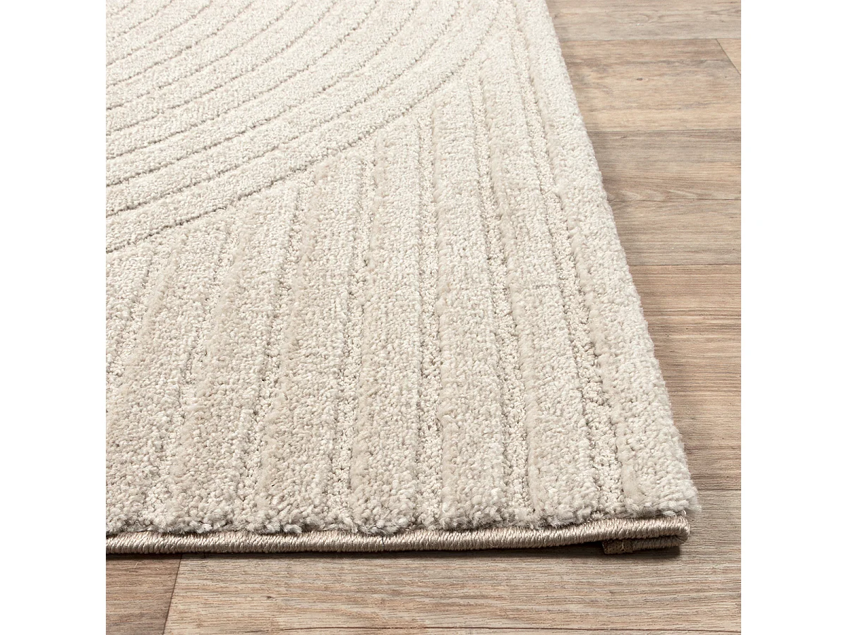 Tapis Everest moderne effet haut-bas 3D - Beige - 120 x 170 cm
