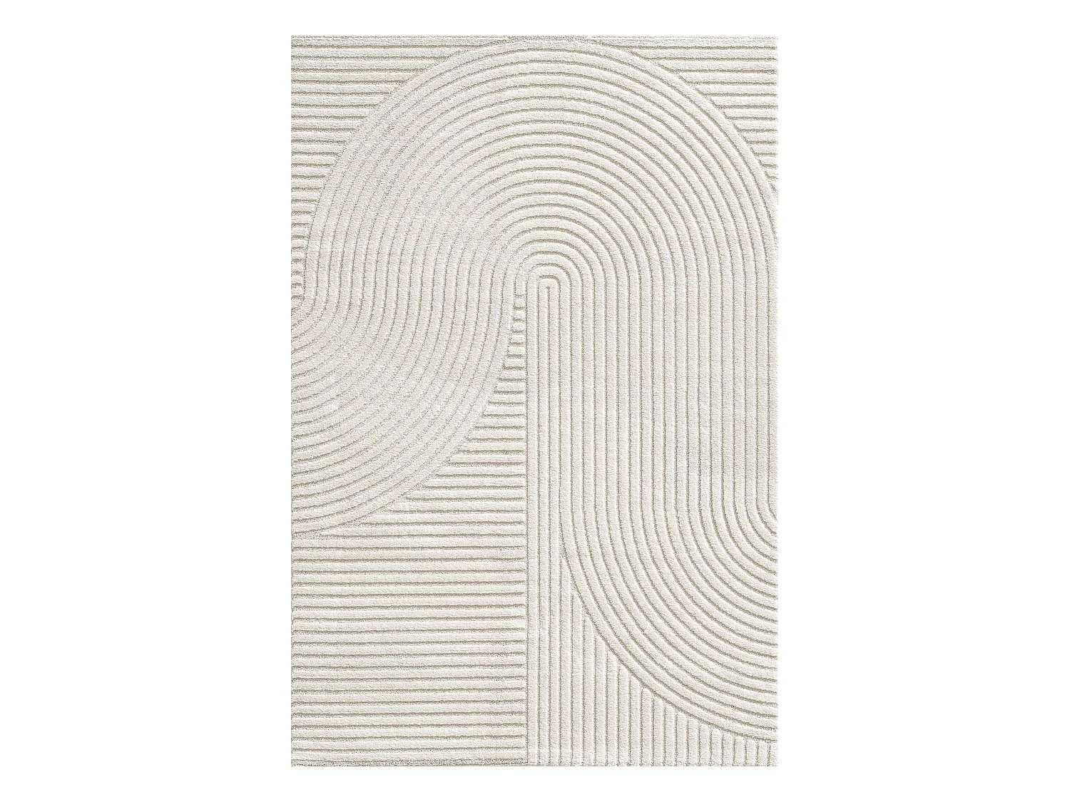 Tapis Everest moderne effet haut-bas 3D - Crème - 240 x 340 cm