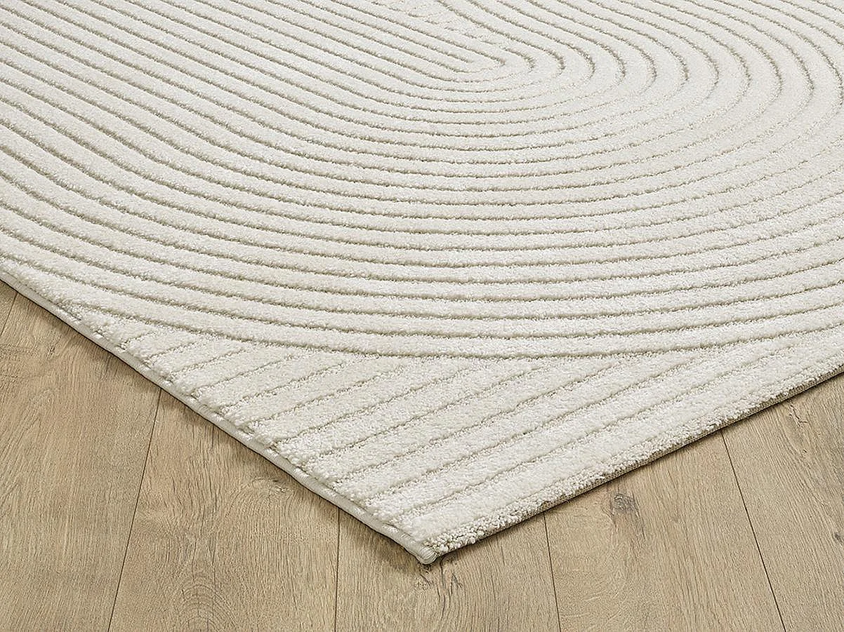 Tapis Everest moderne effet haut-bas 3D - Crème - 240 x 340 cm