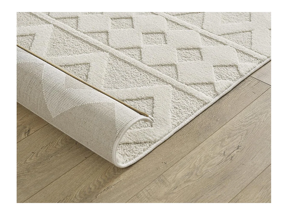 Tapis Everest moderne losange - Crème - 160 x 230 cm