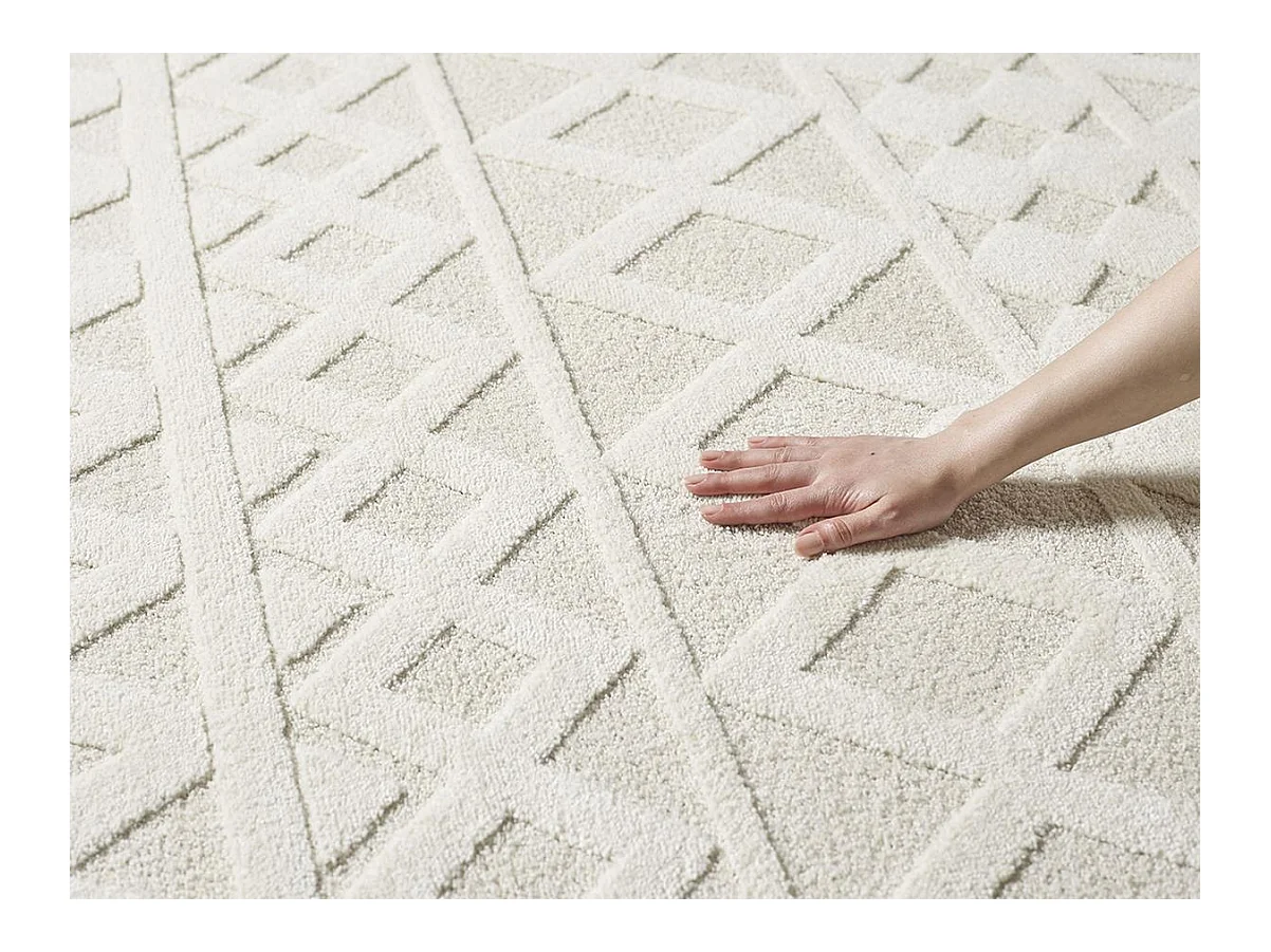 Tapis Everest moderne losange - Crème - 200 x 290 cm