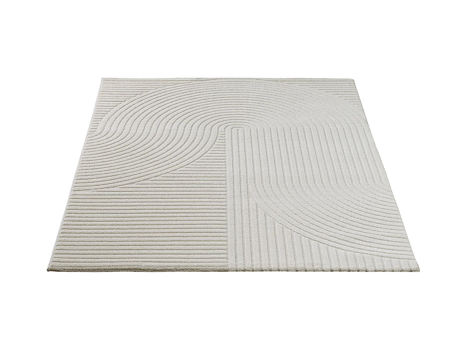 Tapis Everest moderne effet haut-bas 3D - Crème - 80 x 150 cm