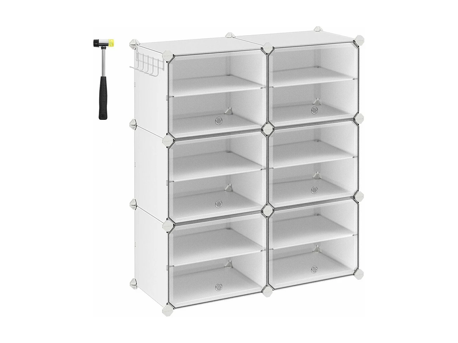 Meuble à chaussures 6 abattants blanc - L82 cm