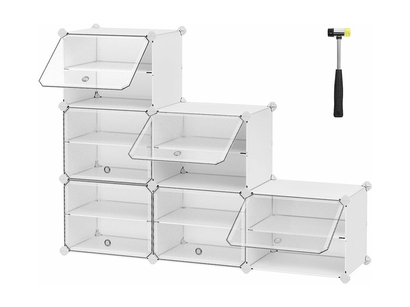 Meuble à chaussures 6 abattants blanc - L82 cm