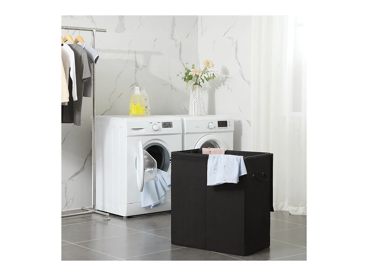 Wäschekorb Schwarz – L60 cm