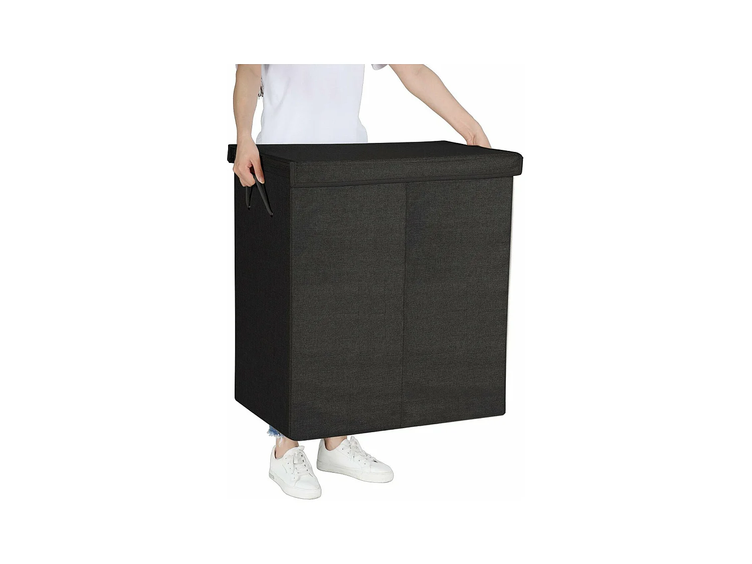 Wäschekorb Schwarz – L60 cm