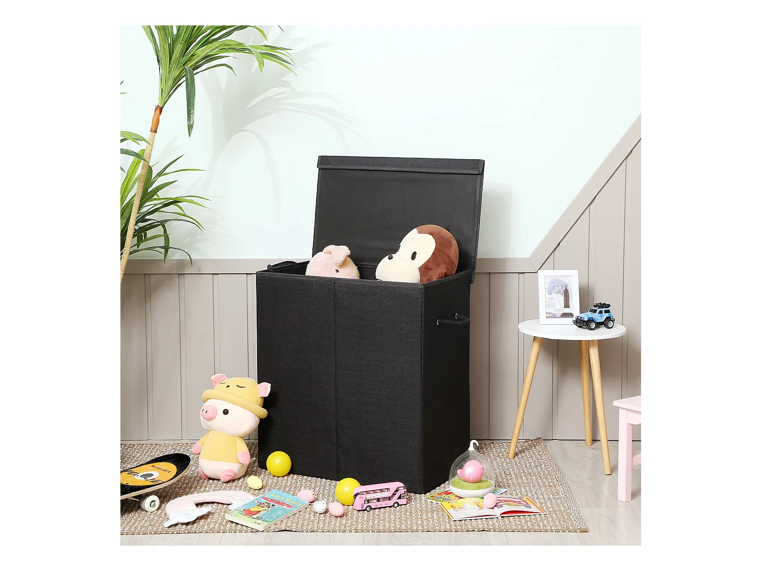 Wäschekorb Schwarz – L60 cm