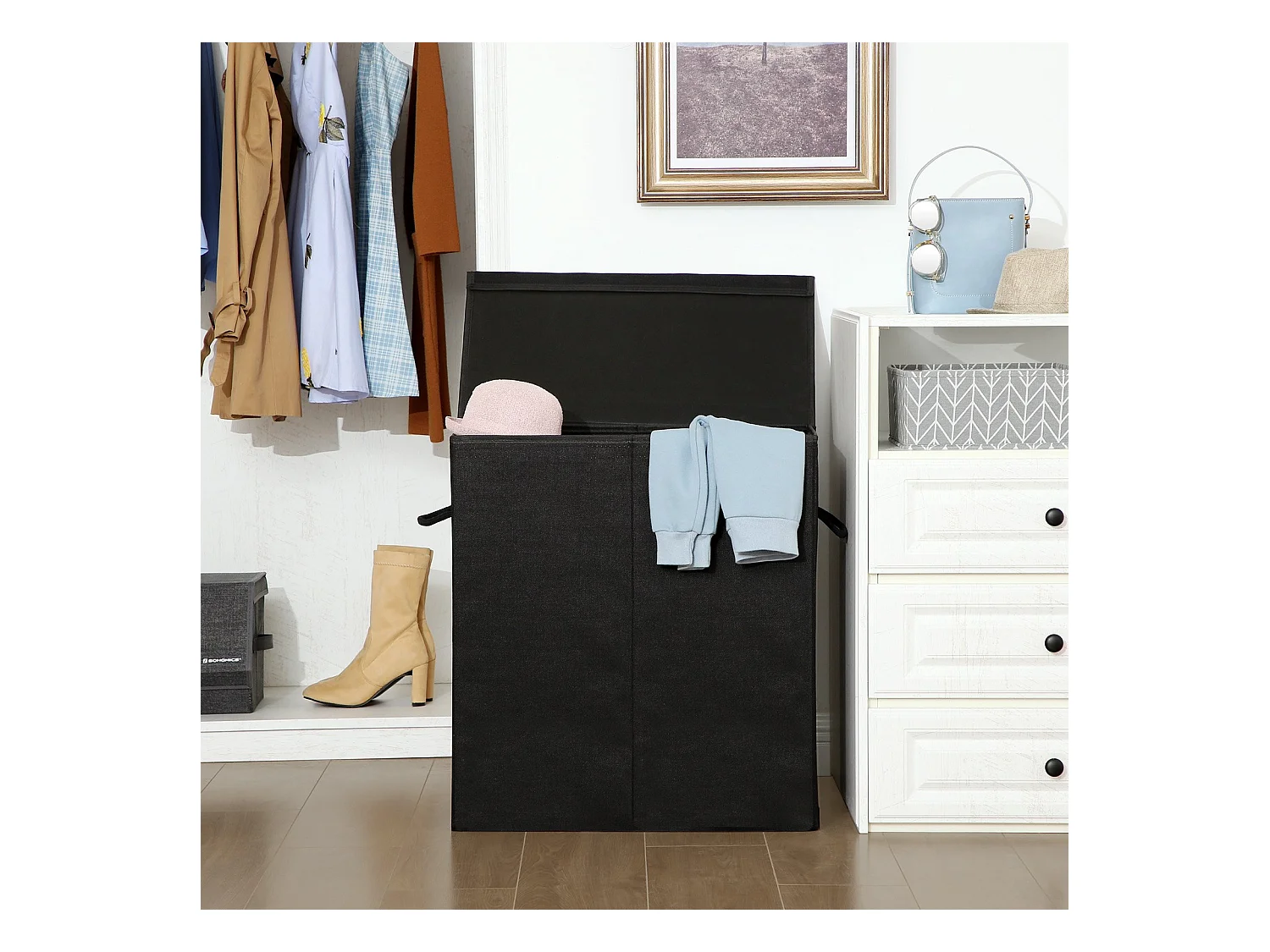 Wäschekorb Schwarz – L60 cm