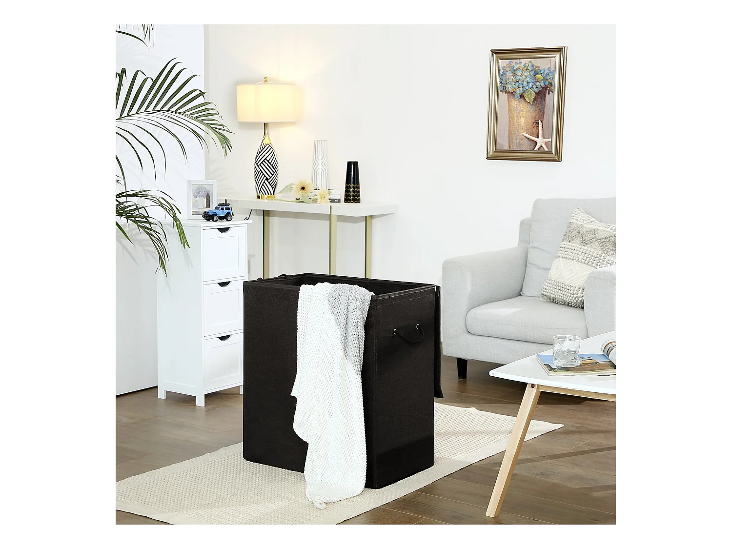 Wäschekorb Schwarz – L60 cm