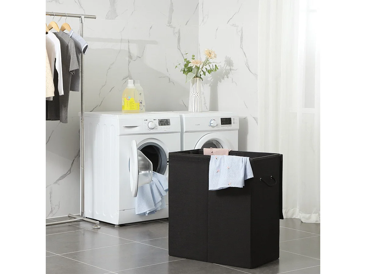 Wäschekorb Schwarz – L60 cm