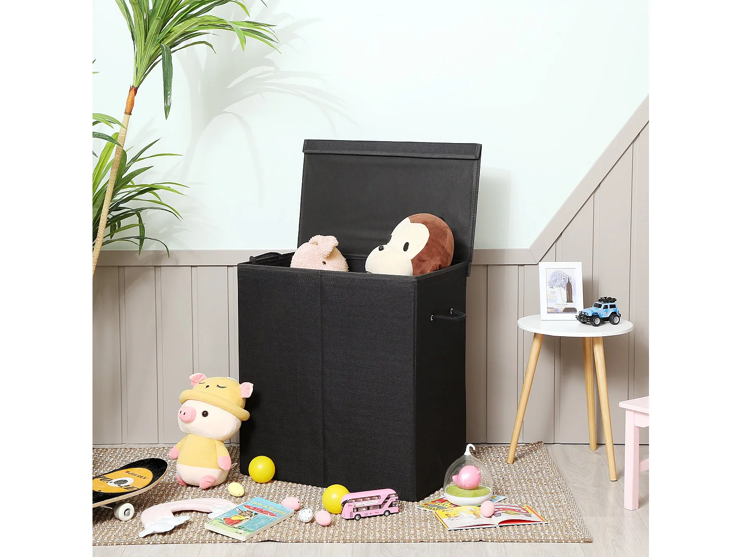 Wäschekorb Schwarz – L60 cm