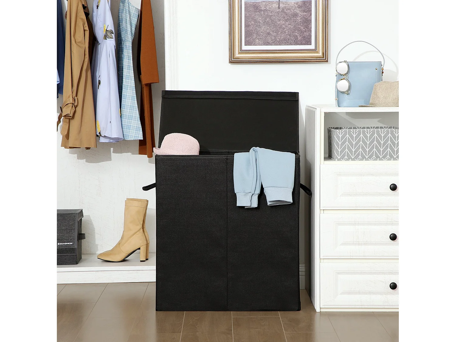 Wäschekorb Schwarz – L60 cm