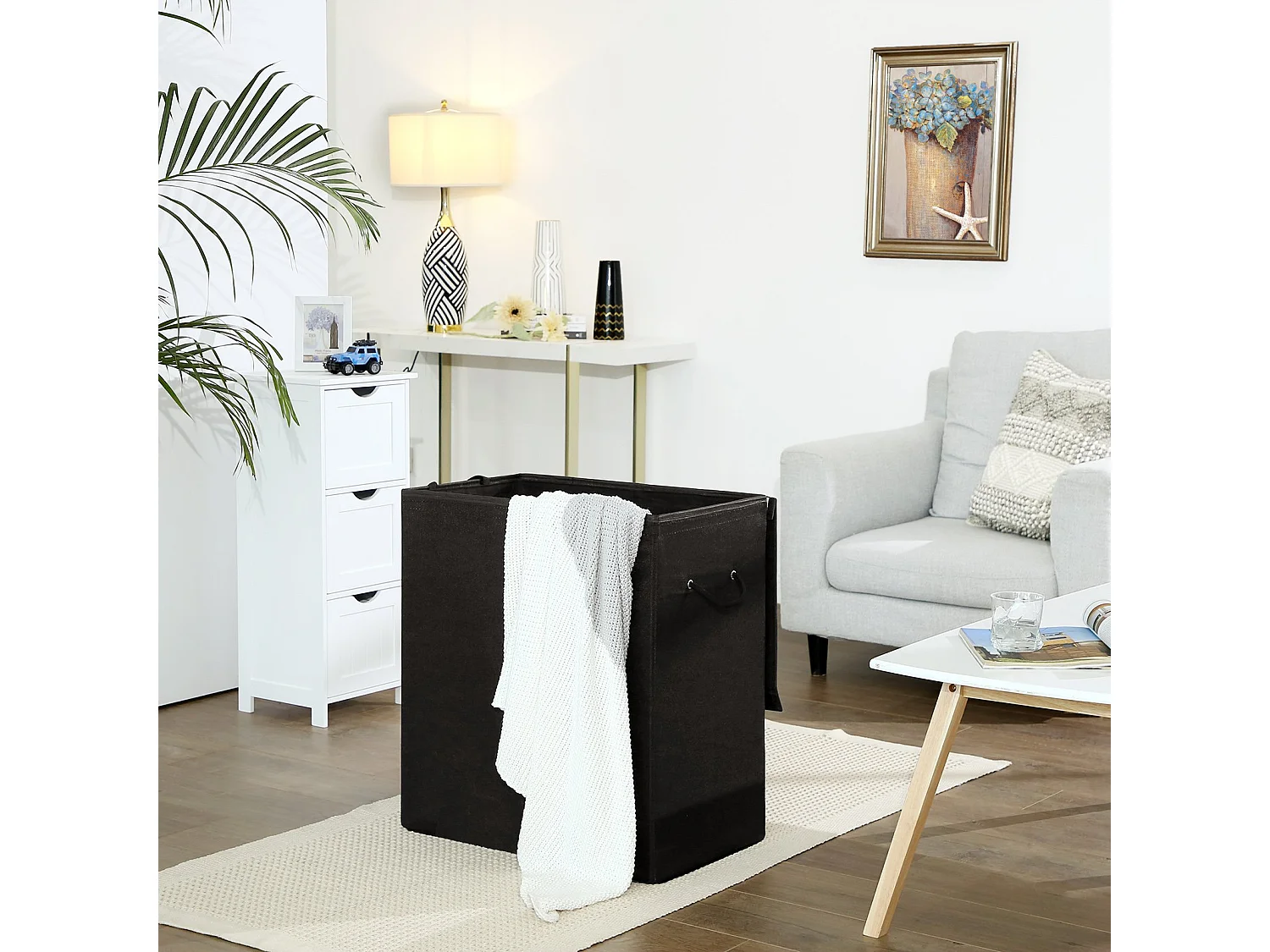 Wäschekorb Schwarz – L60 cm