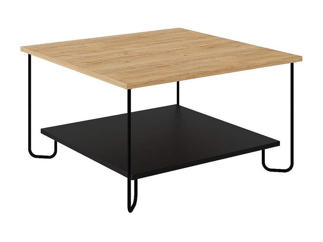 Table basse carrée avec pieds en métal L80 cm - TONKA