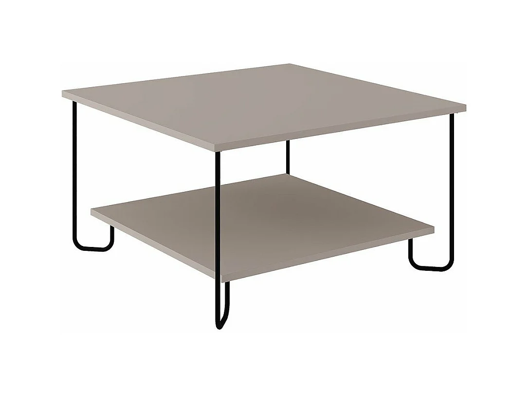 Table basse carrée avec pieds en métal L80 cm - TONKA