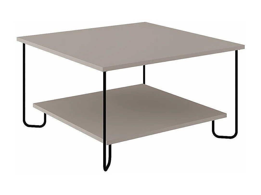 Quadratischer Couchtisch mit Metallfüßen L80 cm – TONKA