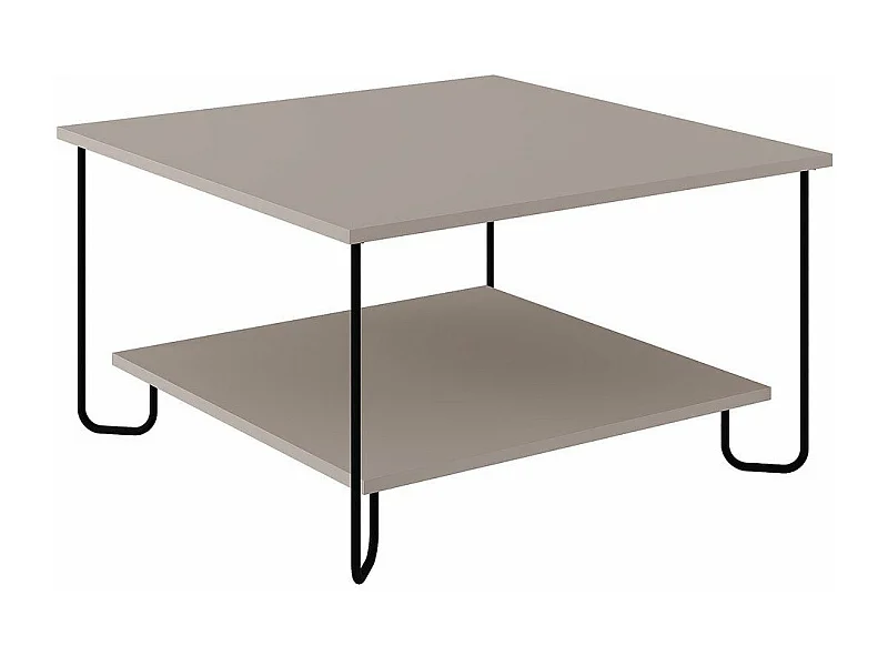 Quadratischer Couchtisch mit Metallfüßen L80 cm – TONKA