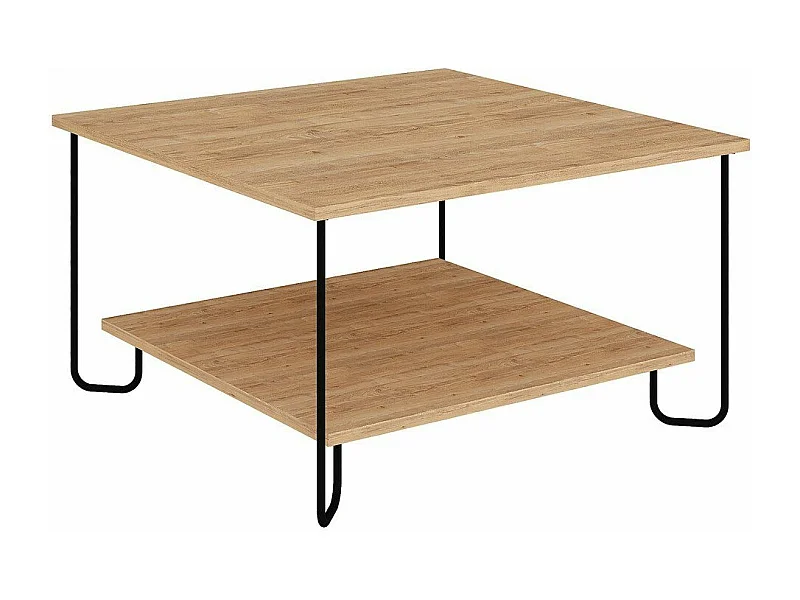 Mesa de centro cuadrada con patas de metal L80 cm - TONKA
