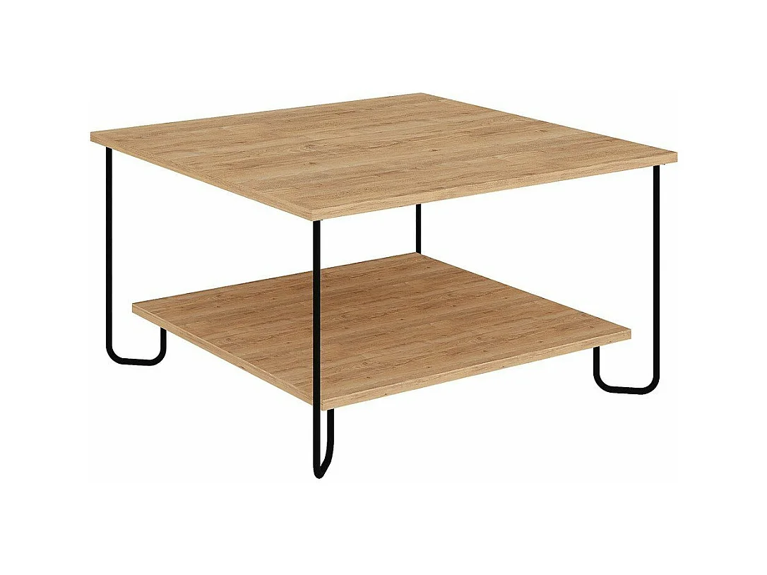 Table basse carrée avec pieds en métal L80 cm - TONKA