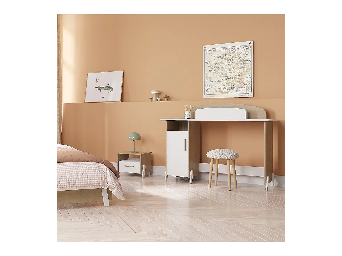 Bureau 1 niche et 1 porte L134,8 cm - NAILI