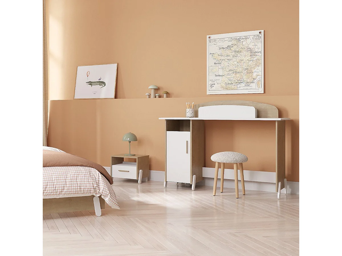 Bureau 1 niche et 1 porte L134,8 cm - NAILI