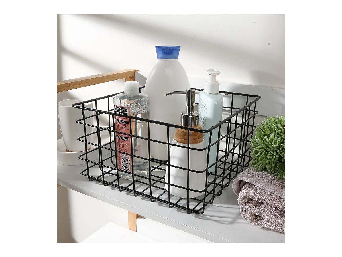 Panier filaire noir petit modèle - H16 cm