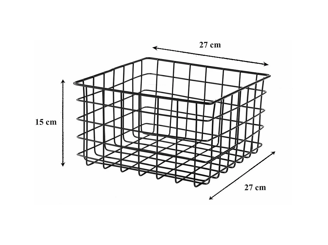 Panier filaire noir petit modèle - H16 cm
