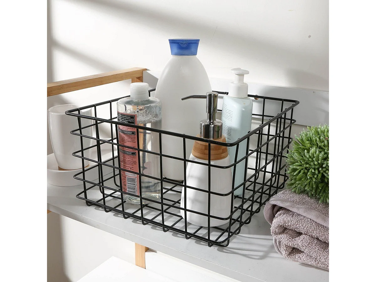 Panier filaire noir petit modèle - H16 cm