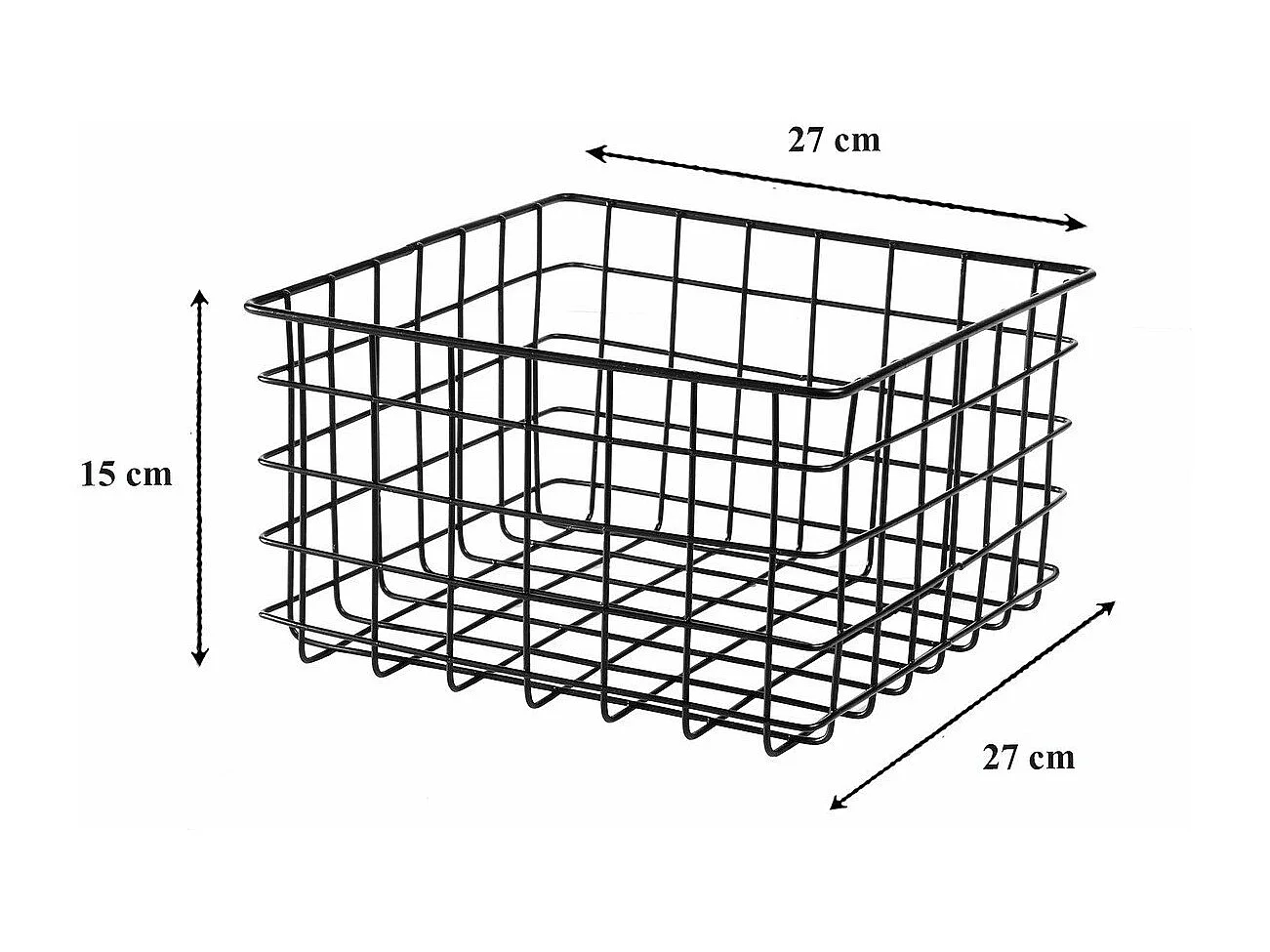 Panier filaire noir petit modèle - H16 cm