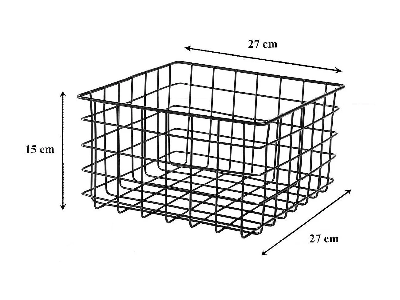 Panier filaire noir petit modèle - H16 cm